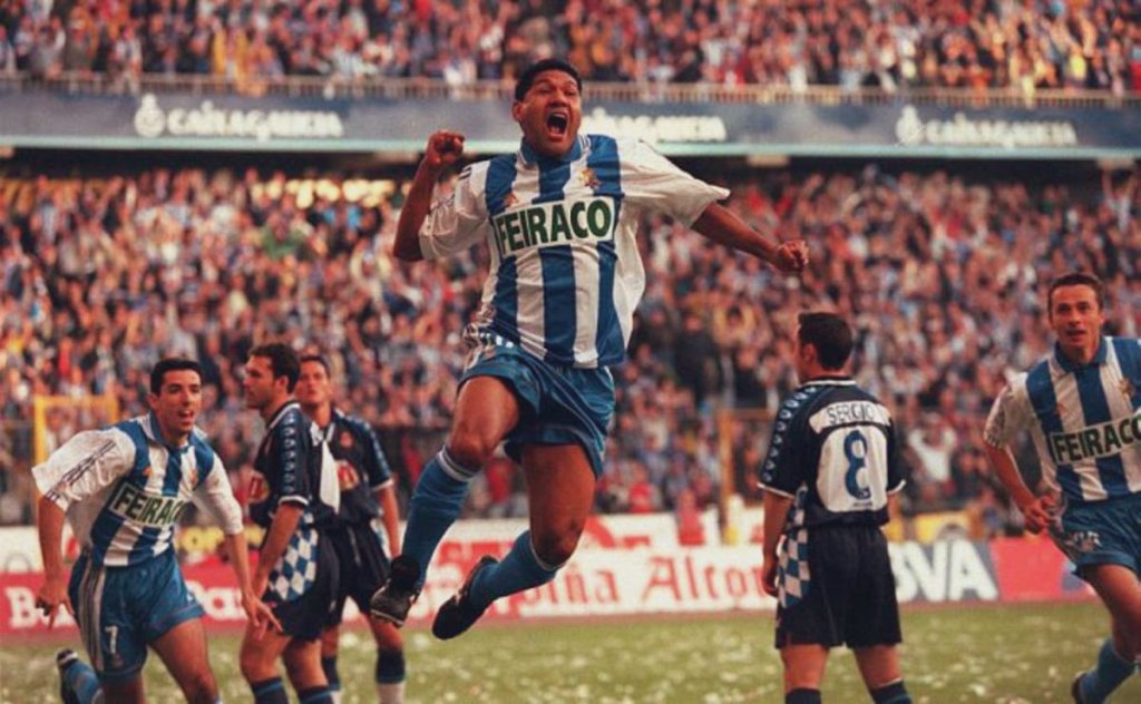 Donato celebra su primer gol contra el Espanyol
